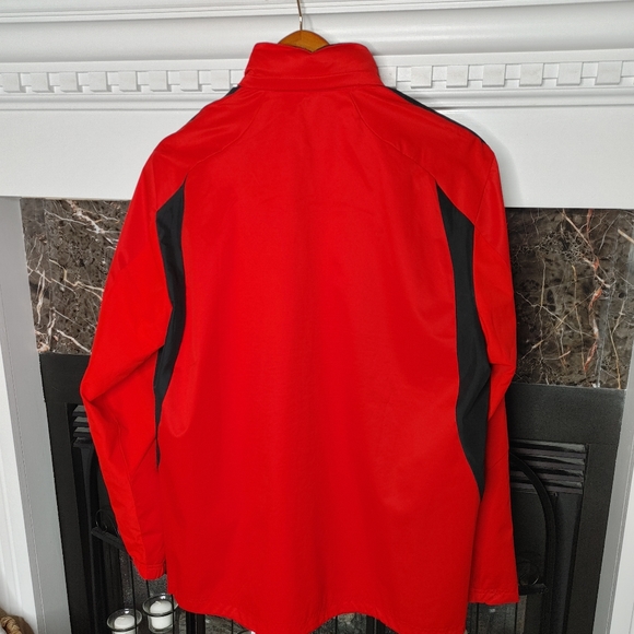 ADIDAS MENS DRIVE 2 WINDBREAKER FULL FRONT ZIP JACKET WITH STOWAWAY HOOD, RED M - Picture 4 of 14
